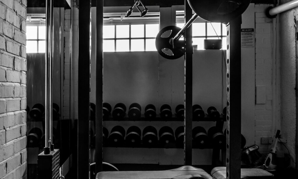 Exercise equipment in a gym